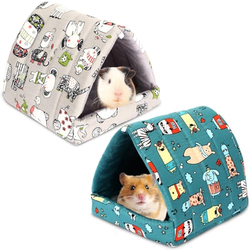 UPINS 2 Pack 98 inches Guinea Pig Bed Guinea Pig Hideout Washable Small Animal House Cage Accessories for Dwarf Rabbits Chinchillas Hamsters Hedgehogs Ferrets Bearded Dragons and Rats - Image 1