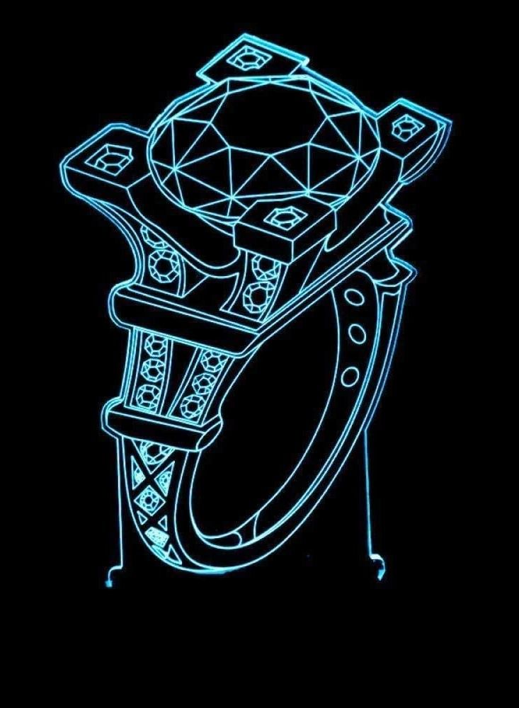 althiqahkey 3D Diamond Ring Modeling LED Multicolor Night Light 7/16 Color Changing Atmosphere Touch Button Desk Lamp USB Creative Light Fixture Home Decor Remote Control - Image 2