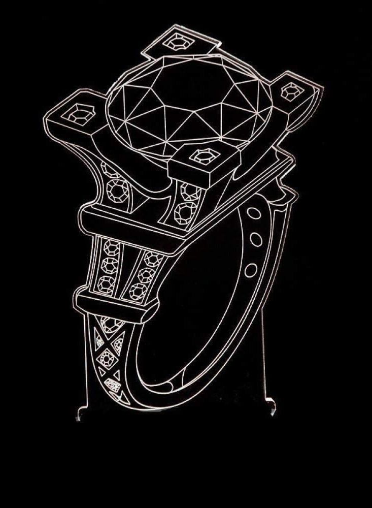althiqahkey 3D Diamond Ring Modeling LED Multicolor Night Light 7/16 Color Changing Atmosphere Touch Button Desk Lamp USB Creative Light Fixture Home Decor Remote Control - Image 3
