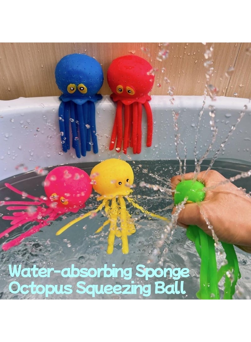 5 Octopus Bathtub Toys, Children's Water Bounce Splash Ball, 3-8-year-old Children's Summer Bathing/Swimming Pool - Image 4