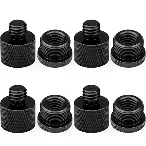 ChromLives Mic Stand Adapter 3/8 Female to 5/8 Male Microphone Stand Adapter and 5/8 Female to 3/8 Male Mic Thread Adapter for Blue Yeti Snowball Boom Arm Mic Stand Mount to Tripod, Combo 8 Pack by ChromLives - Image 1