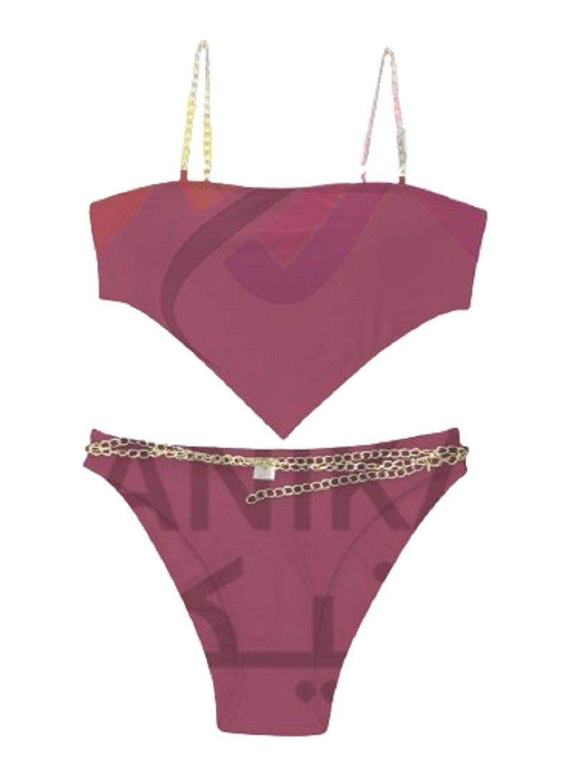 Ward - Women's Two-Piece Lingerie Set Decorated with Chains - Image 1
