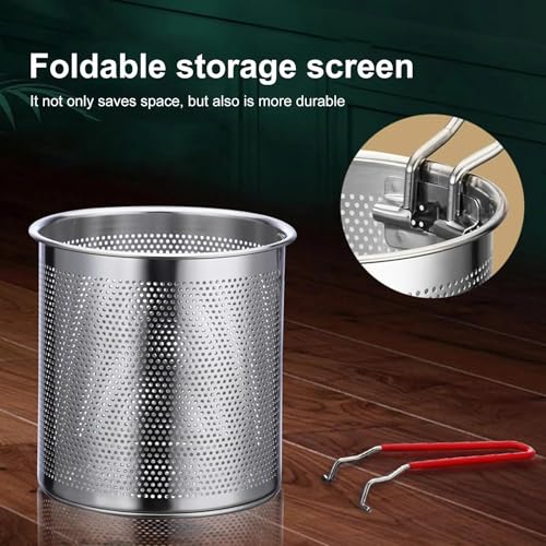 DAYANIDHI 1200ml Small Deep Frying Pot with Strainer Basket | Stainless Steel Mini Deep Fryer | Non-Stick Frying Pot for Home Kitchen | Ideal for Frying French Fries, Chicken Wings & Shrimp - Image 2