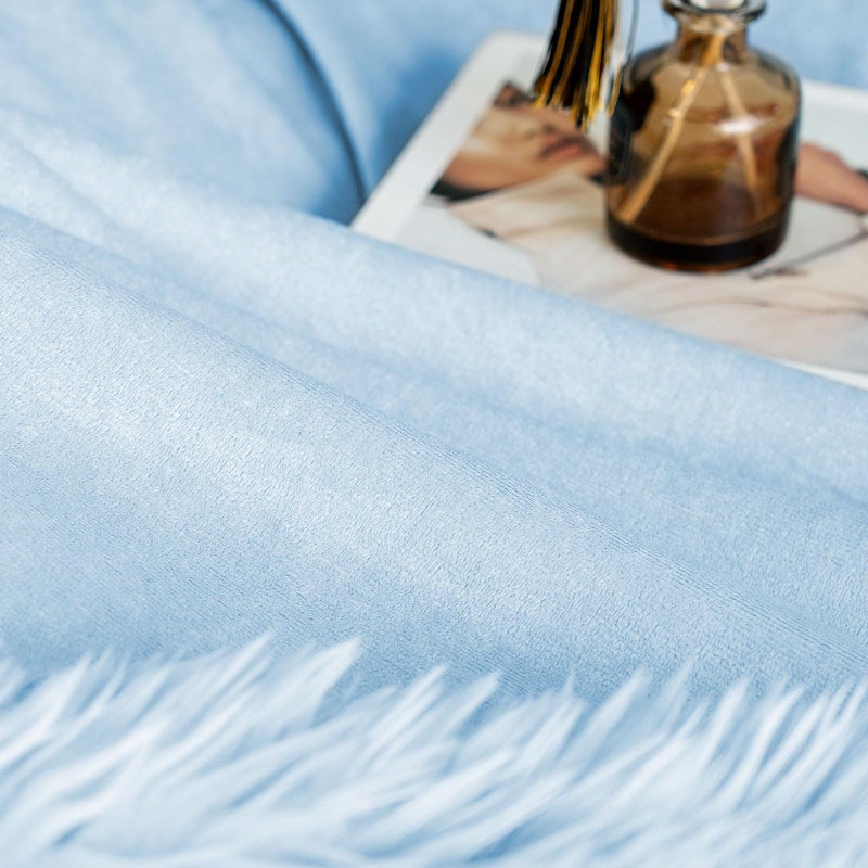 Joniyear Extra 2.8 "" Haw Long Hair Faux Fur Fur Throw بطانية 50 "× 60" "فاخرة ناعمة مزخرفة بطانية فروي غامضة للأريكة بطانيات أشعث من الأريكة لأريكة سرير لطيف لطيف للحيوانات الأليفة الأزرق - Image 4