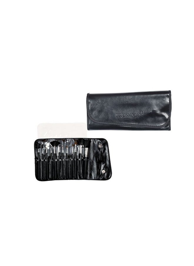 Brushman - Makeup Brush Set - 12 Pcs (Black Hair) - Image 1