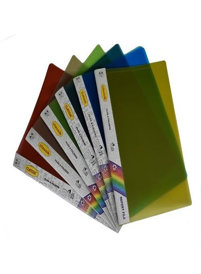 LC Transparent Report File - Set of 10 | Plastic File for A4 Documents | for Office, School & Home | Holds Up to 150 Sheets | Best for Interviews and Reports (10, Multi Color, C/L Finish) - Image 1