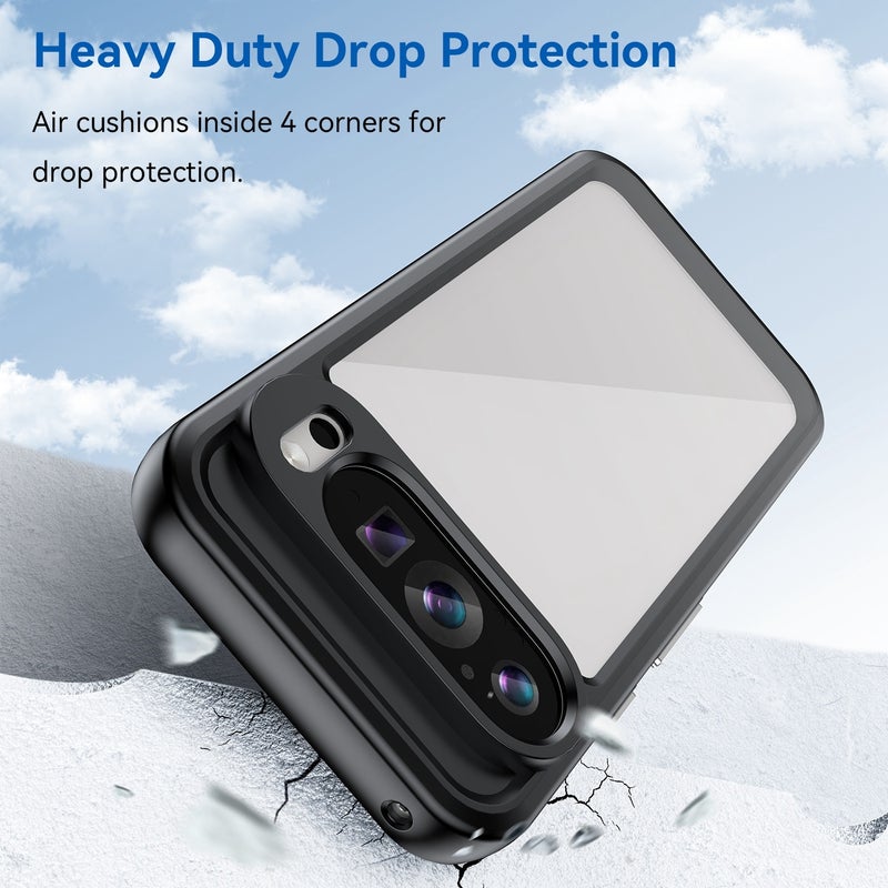 HuHa Protective Cover For Google Pixel 9 Colorful Series Acrylic Hybrid TPU Phone Case(Black) - Image 3
