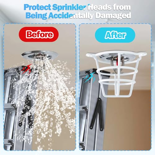 Happy Tree (4 Pack) White Fire Sprinkler Head Guard Cage Protector Cover for Both 1/2" & 3/4" Fire Head for Protecting Side Wall & Pendent & Flush Mount Head Fire Sprinkler Covers for Ceiling - Image 4