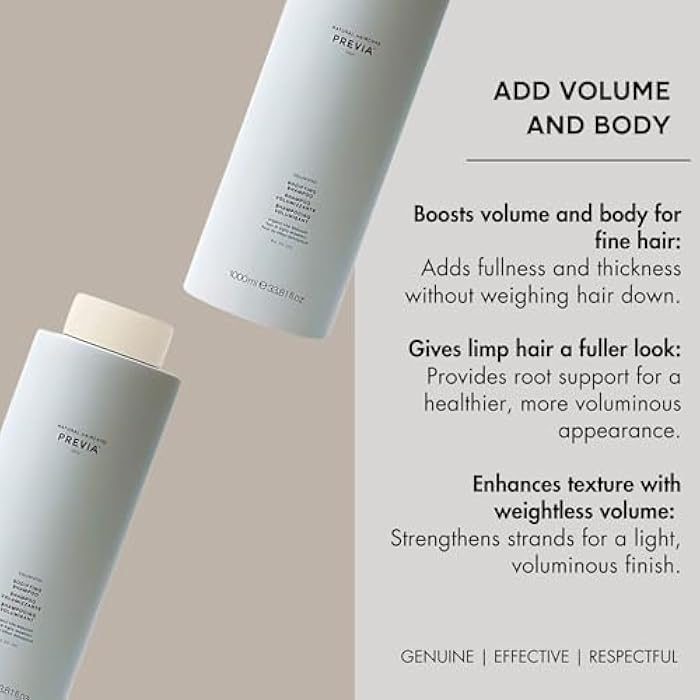 PREVIA Volumising Bodifying Conditioner | Adds Volume & Moisture for Fine Hairb | Vegan Natural Ingredients | Organic Tilia & Coconut Extract | Sustainable Packaging | 33.8 oz - Image 4
