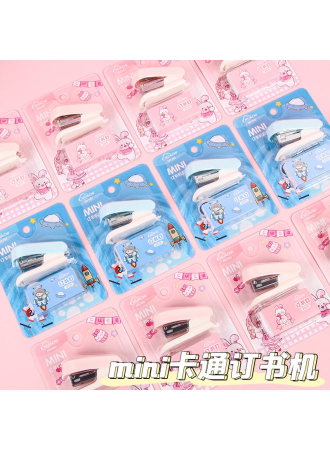 HELPS Cartoon Stapler Mini Small Set Cute Student Stationery Multifunctional Stapler Nailing Test Paper Stapler - Image 4