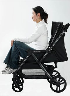 Luxury High-View Baby Stroller, Quick Fold, Extra-Large Shock-Absorbing PU Wheels, Spacious Sleeping Basket, Adjustable Sun Canopy & Recline, 70KG Load - pzsku/Z886034ABE576911EC001Z/45/1741326911/9677c359-2386-4355-a253-2b46369157e5