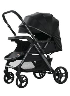 Luxury High-View Baby Stroller, Quick Fold, Extra-Large Shock-Absorbing PU Wheels, Spacious Sleeping Basket, Adjustable Sun Canopy & Recline, 70KG Load - pzsku/Z886034ABE576911EC001Z/45/1741326911/aa56e87f-2347-40dd-84eb-74f648e8964a