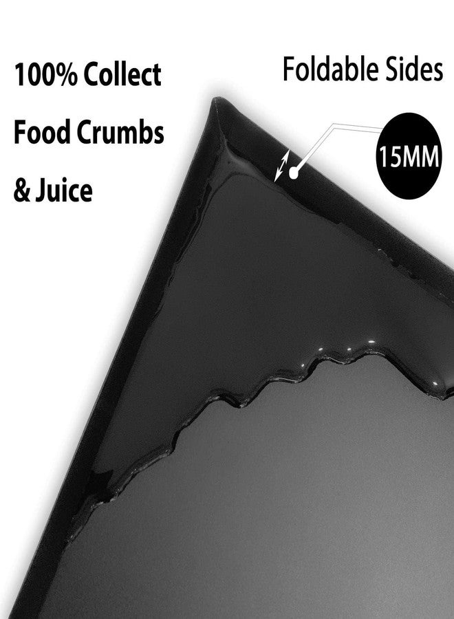 WK Flexible Plastic Cutting Boards for Kitchen, Foldable Cutting Board Mats with Juice Grooves, Non Slip Cutting Boards for Meat, Dishwasher Safe, BPA Free, Black - Image 3