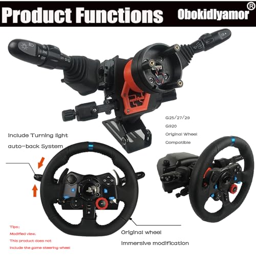 Obokidly Upgrade Type DIY Racing Simulator Steering Wheel Turn Signal Wiper Lever Switch For Logitech G27 G29 Logitech , Only for PC (Upgrade Type-For G920/G923(Only For PC), Black) - Image 4