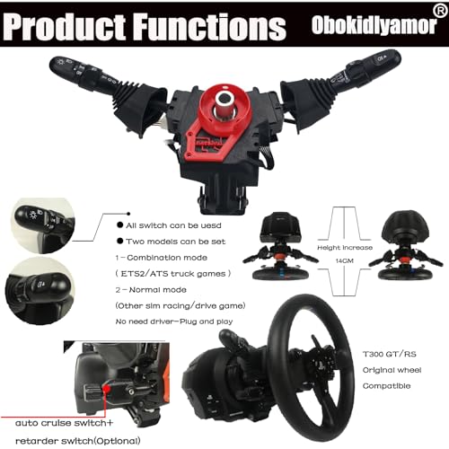 Obokidly Upgrade Type DIY Racing Simulator Steering Wheel Turn Signal Wiper Lever Switch For Logitech G27 G29 Logitech , Only for PC (Upgrade Type-For G920/G923(Only For PC), Black) - Image 5