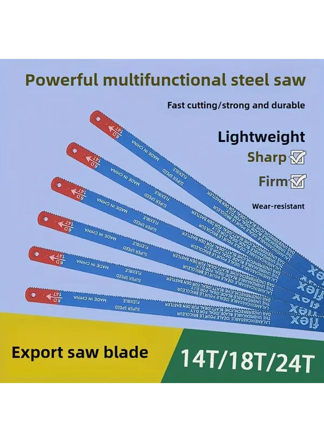 Two Color Flexible Coarse Teeth Hand Saw Blade High Carbon Steel For Metal Woodworking - Image 2