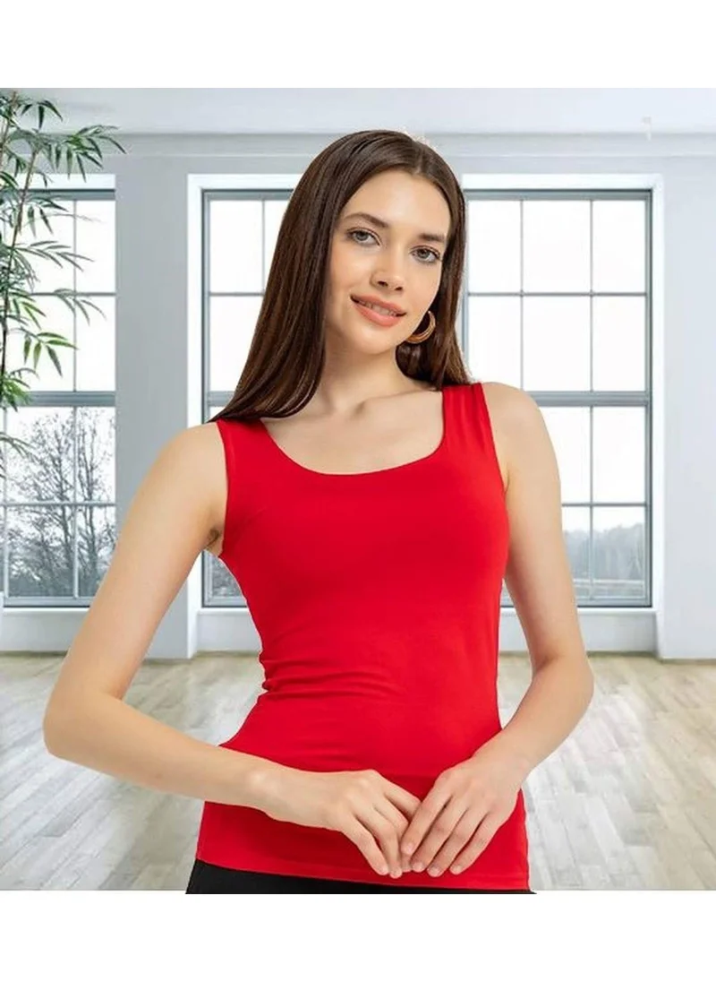 Tutku Passion Women's Ribana Wide Strap Colorful Undershirt 0136 - 12 Pieces
