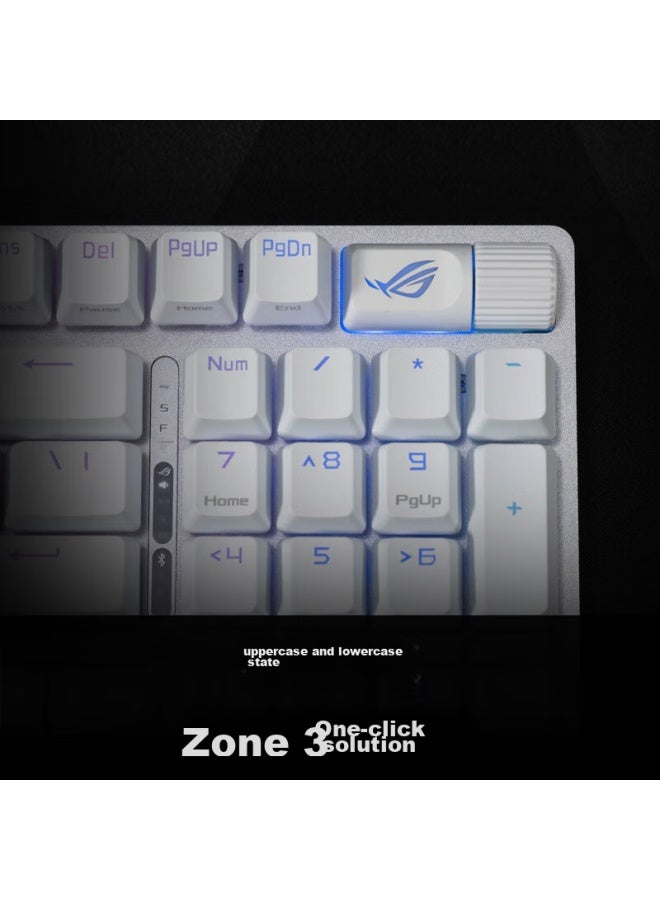 Rog Ranger 2 98 Wireless Mechanical Keyboard, Bluetooth Tri-mode Gaming Keyboard, 96-key Layout, Nx Snow White Switches, Rgb, Hot-swappable Customizable, Pbt Version, Moonlight White - Image 4