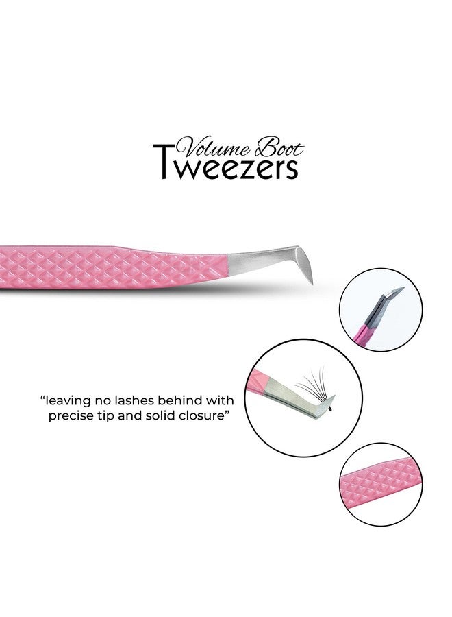 SIVOTE Lash Tweezers For Eyelash Extensions Fiber Tipsset Of 3Volumevolume Boot90 Degree Tweezerspastel Colors - Image 4
