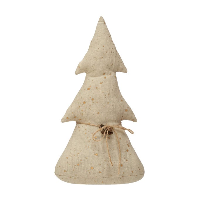 ANTIQUED CANVAS TREE WITH BELLS WITH NATURAL COLOR BELLS