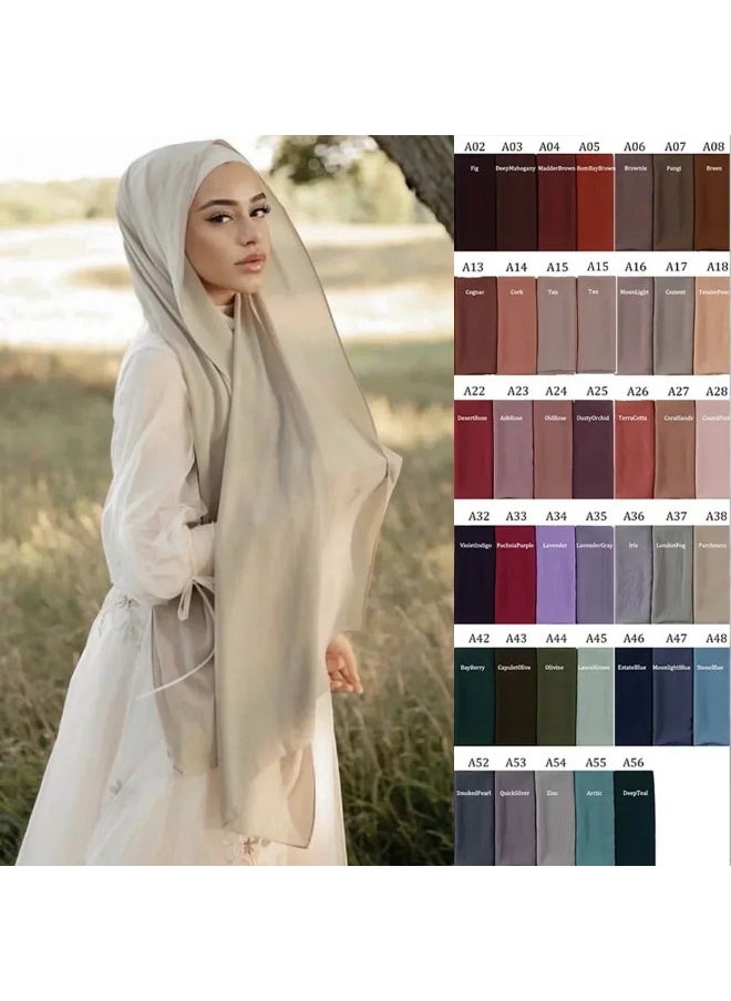 NIBEMINENT - High-Quality Muslim Pearl Chiffon Hijab - Image 1