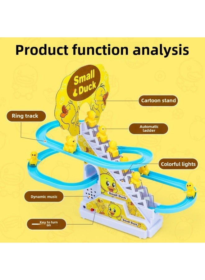Children's Little Yellow Duck Climbing Stairs Educational Electric Track One Year Old Girl Boy Baby Toy Slide-Colour: Stair Climbing Little Yellow Duck 1 Sound Effect  Comes With Ordinary Battery + - Image 5