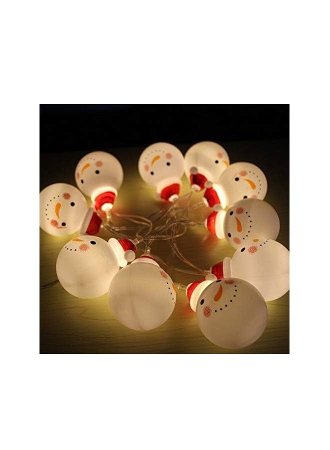 20 LED Snowman String Light Warm White Fairy Lights for Gardens Home Wedding Xmas Party Indoor Outdoor Decoration, Battery Operated - Image 1