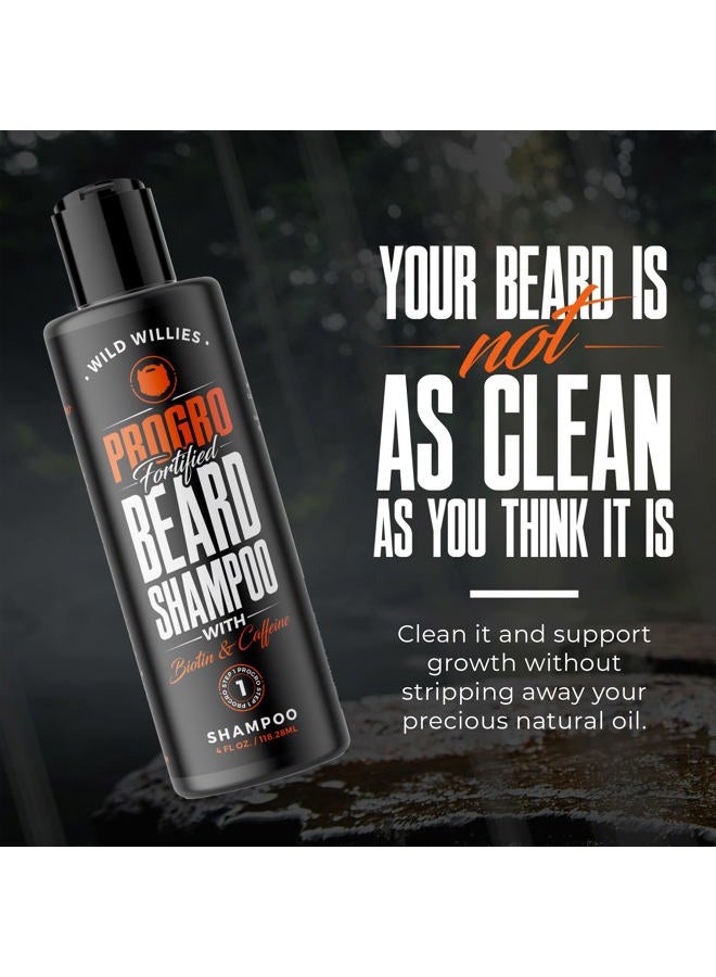 Wild Willies PROGRO Beard Growth & Revitalizing Shampoo with Biotin & Caffeine for Facial Hair Growth, Hydration & Softener, Beard wash for men, 4oz - Image 2