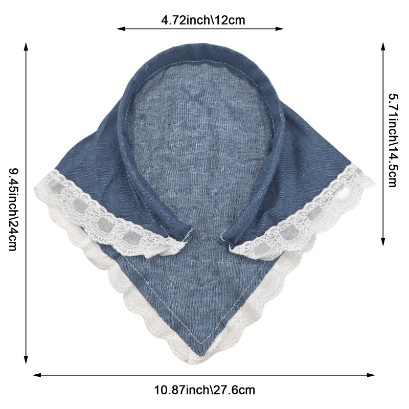 Capiant 3 Pack Denim Hair Scarves for Women - Boho Triangle Bandana Headband & Non-Slip Turban for Hair Styling, Fashion Head Cover Accessories - Image 2