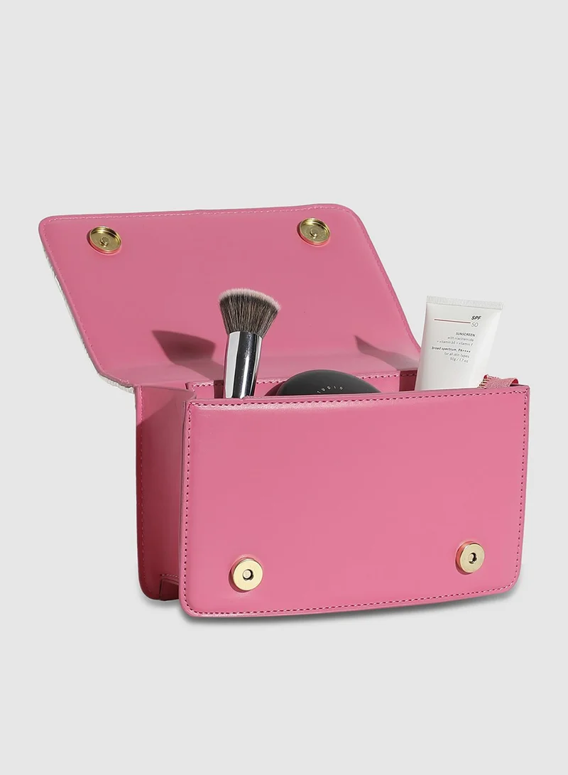 صوص هاوت حقيبة كروس كويلد بلونين أبيض ووردي