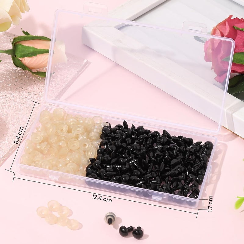 Vanblue Safety Eyes 260PCS 8mm Plastic Black Craft Eyes with Washers Teddy Bear Eyes for Amigurumi Stuffed Animals Crochet Toys Crafts Making Halloween Decorations - Image 3
