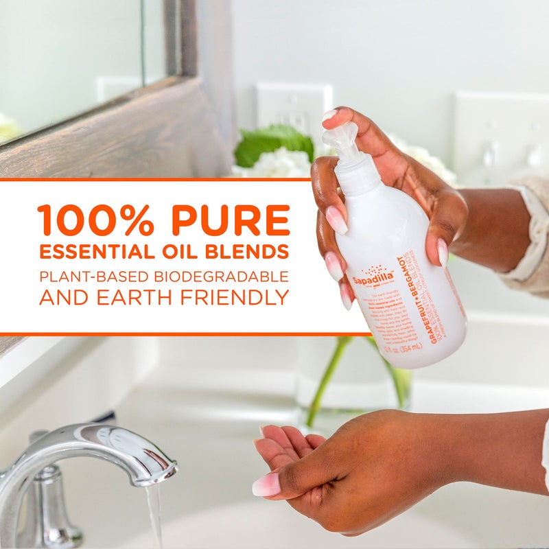 Sapadilla Grapefruit + Bergamot Biodegradable Liquid Hand Soap Pump, 12 Ounce, (Pack of 1) - Image 2
