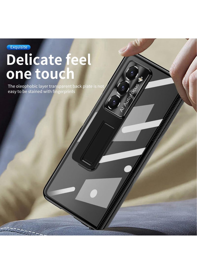 Full Body Cover for Samsung Galaxy Z Fold 5, with Fold Edition Pen and Pen Holder Accessorise, Built-in Screen Protector, Replacement hinge, and Foldable Kickstand Z Fold5 5G Mobile Back Cover Black