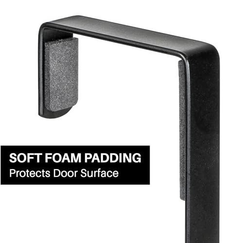 LYNK Professional® Home™ Over Door Hooks Rack - 5 Hook Over Door Hanger - Over Door Towel Rack - Hanging Towels or Clothes - for Bathroom, Bedroom or Laundry Room – Lifetime Ltd. Warranty - Black - Image 5