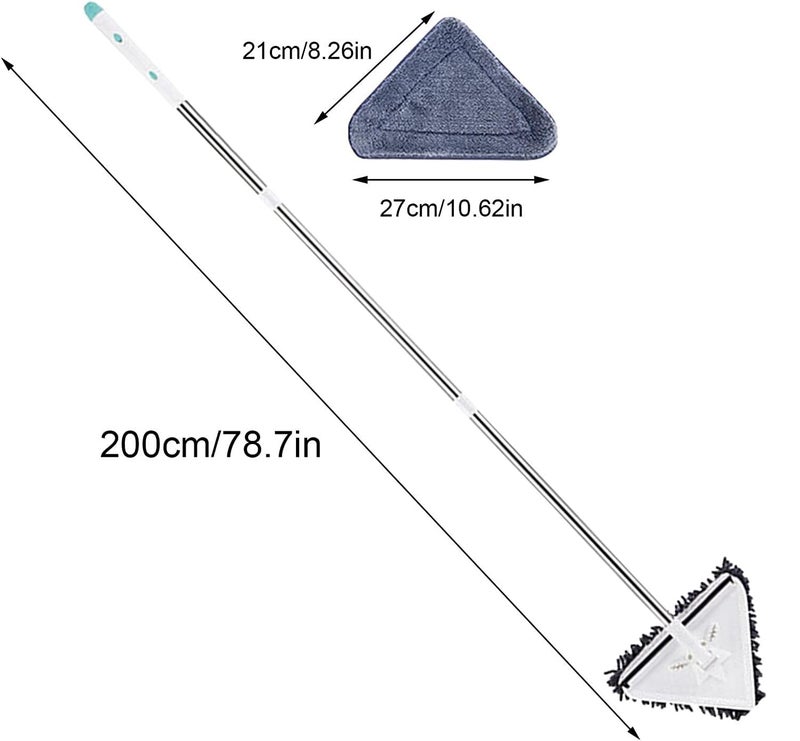 Calyrex Long Handle Wall Cleaner Up to 82 Inch Wall Mop 360 Rotatable with Extension Pole Ceiling Dust Mop Baseboard Wall Window Duster Dry DustWet Wash Cleaning Tool with 2 Replacement Pads - Image 5
