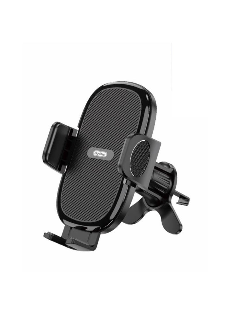 GO-DES Instrument Table Suction Cup Telescopic Vehicle Bracket Multifunctional Locking 360 ° Rotary Horizontal Screen Mobile Phone Holder-Black - Image 1