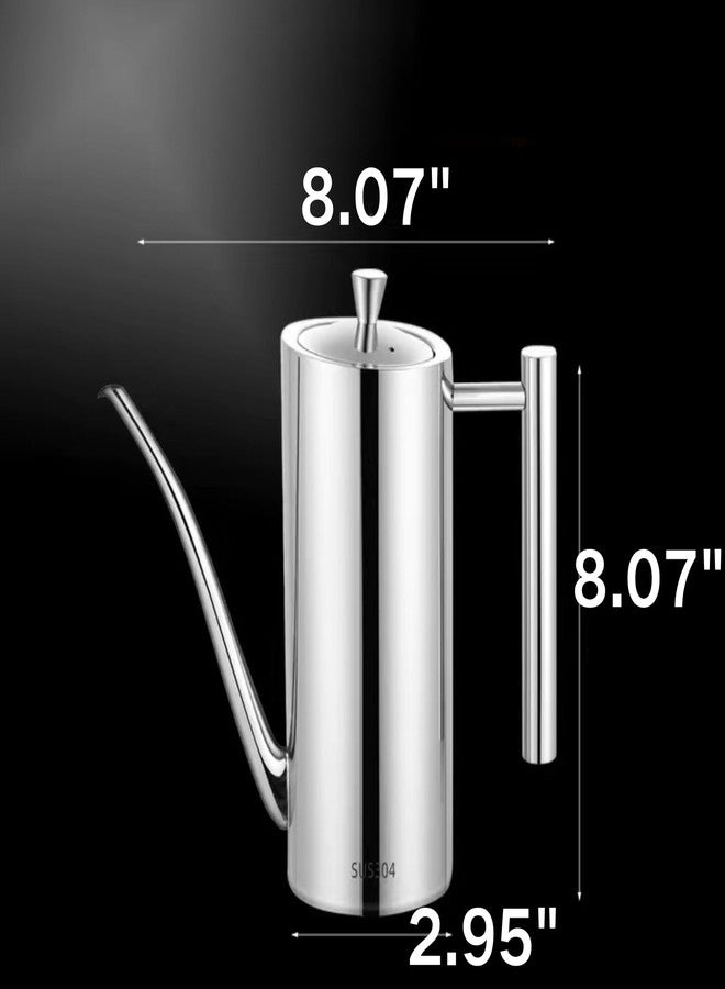 GOVNPJ 2 Pack Stainless Steel Olive Oil Dispenser- 24 oz Vegetable Oil Bottles with Drip-Free Spout & Silicone Cover - Leakproof Kitchen Drizzler for Cooking Oil Vinegar & Soy Sauce - Image 5