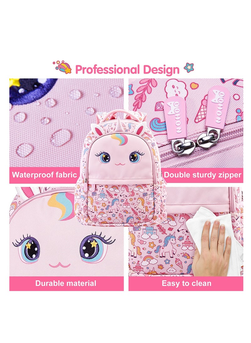 Nohoo Kids 16 Inch School Bag With Pencil Case Combo Unicorn - Pink  - Image 4