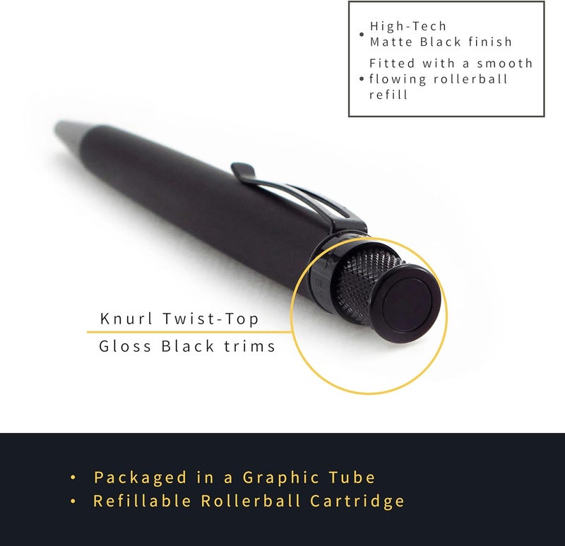 Retro 51 Tornado Deluxe Black Stealth Rollerball Pen - VRR-1701 - Image 3
