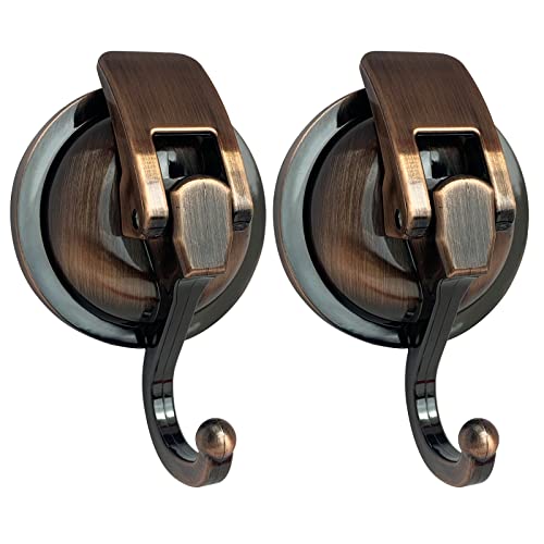 YSSILADI Heavy Duty Vacuum Shower Hooks, Glass Suction Cup Bathroom Robe Hooks - Reusable, No Hole Punched, for Garland Decoration (Gold, 2 Pack) - Image 1