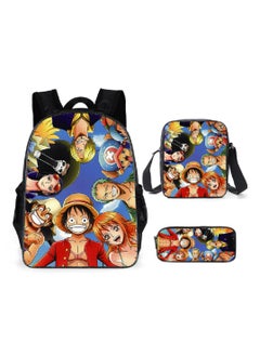 Cartoon anime backpack for primary and secondary school students, large capacity casual lightweight backpack, cartoon shoulder bag, pencil case, pencil case, and pencil case