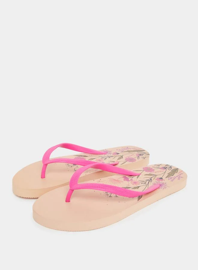 Styli Styli Floral Print Flip Flops
