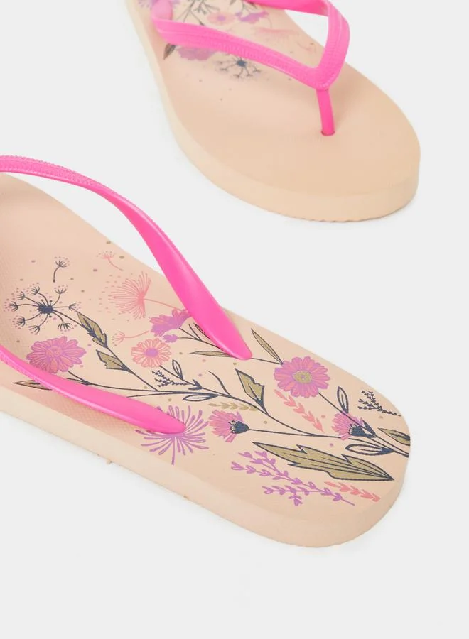 Styli Styli Floral Print Flip Flops
