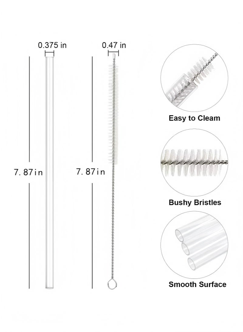 6 Pack Replacement Straws for Stanley Cup - Compatible with 30 oz & 40 oz Tumblers, Plastic with Cleaning Brush (Clear) - Image 2