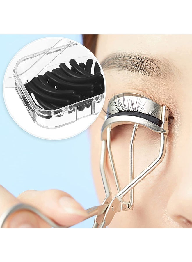 Peachjoy 30pcs Eyelash Curler Refill Pads - Silicone Rubber Universal Eye Lash Curler Replacement with Clear Storage Box (Black) - Image 3