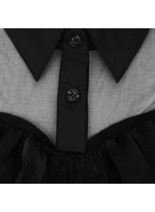 Wednesday Costume Dress for Girls – Layered Gothic Black Outfit with Ruffles – Size XL (130–140 cm) - Image 5