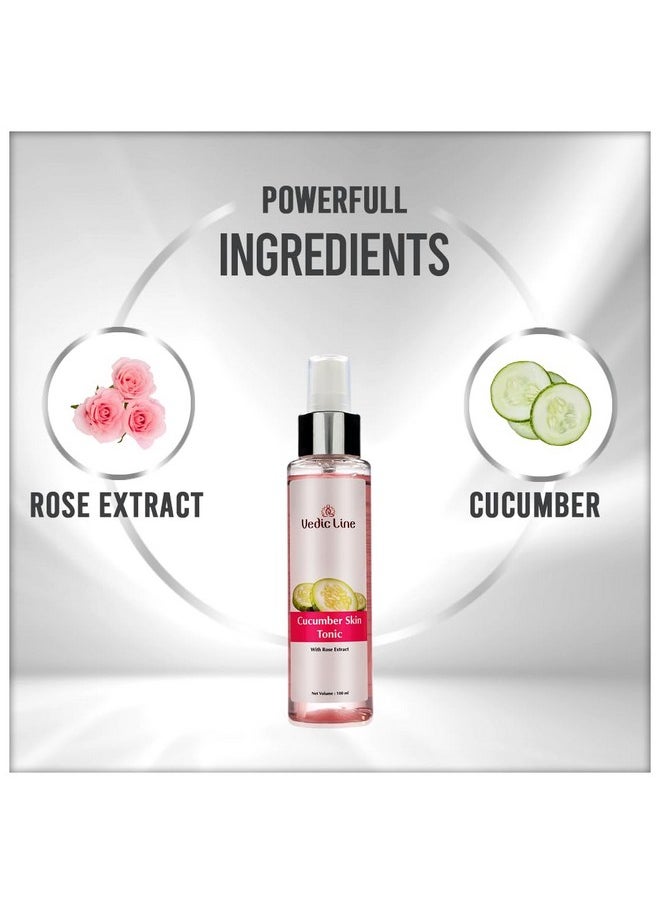 Vedic Line Vedicline Cucumber Skin Tonic, Reduces Acne Breakouts, Oily Skin With Rose & Cucumber Extract For Soft And Smooth Skin, 100Ml  - Image 4