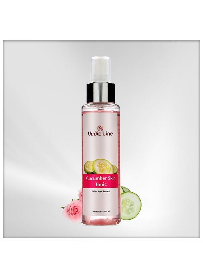 Vedic Line Vedicline Cucumber Skin Tonic, Reduces Acne Breakouts, Oily Skin With Rose & Cucumber Extract For Soft And Smooth Skin, 100Ml  - Image 2