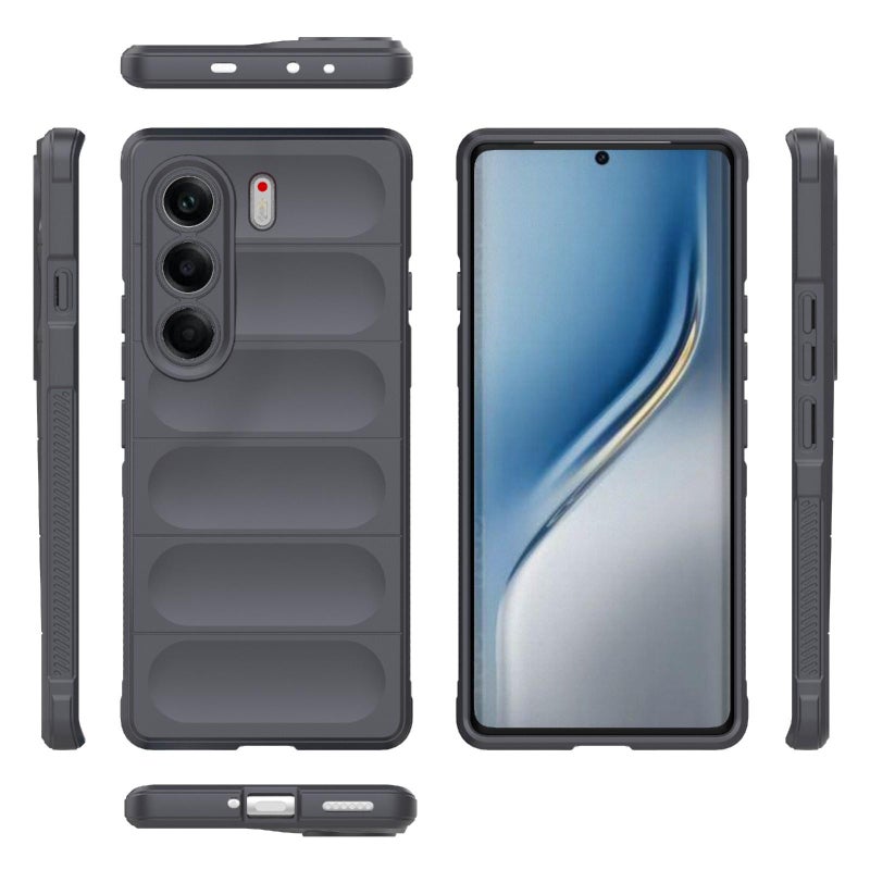 erorex For Tecno Camon 40 Pro 5G Global Magic Shield TPU + Flannel Phone Case(Dark Grey) - Image 2
