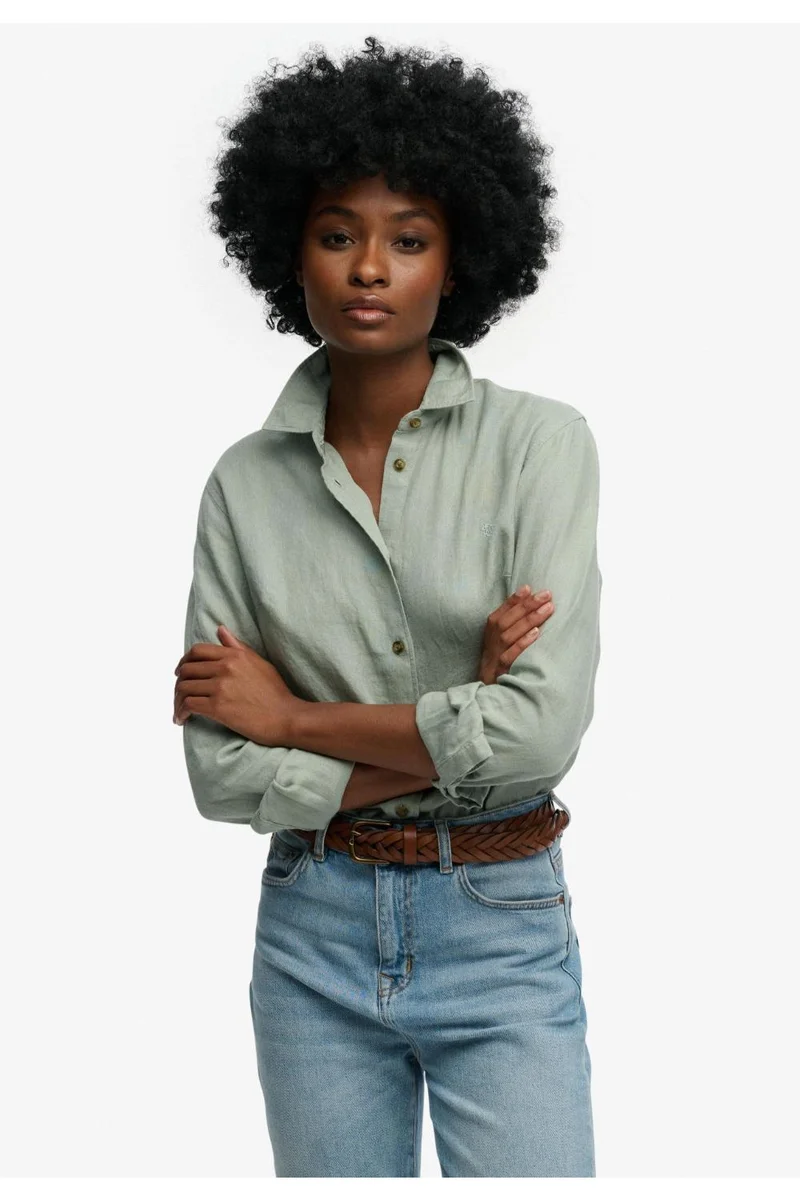سوبر دراي Premium Linen Boyfriend Shirt